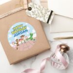 Toy Story Character Birthday Classic Round Sticker