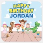Toy Story Character Birthday Square Sticker
