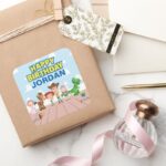 Toy Story Character Birthday Square Sticker