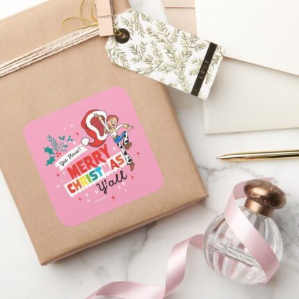 Toy Story Jessie Merry Christmas Yall Square Sticker