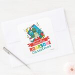 Toy Story Rex Totally Roarsome Christmas Square Sticker