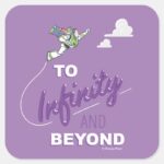 Toy Story Buzz Flying To Infinity And Beyond Square Sticker