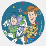 Toy Story Buzz Woody Classic Round Sticker