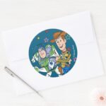 Toy Story Buzz Woody Classic Round Sticker