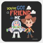 Toy Story Buzz And Woody Cartoon Square Sticker