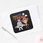 Toy Story Buzz And Woody Cartoon Square Sticker