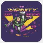 Toy Story Retro To Infinity And Beyond Buzz Square Sticker