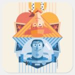 Toy Story Woody Buzz Reversible Graphic Square Sticker