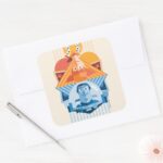 Toy Story Woody Buzz Reversible Graphic Square Sticker