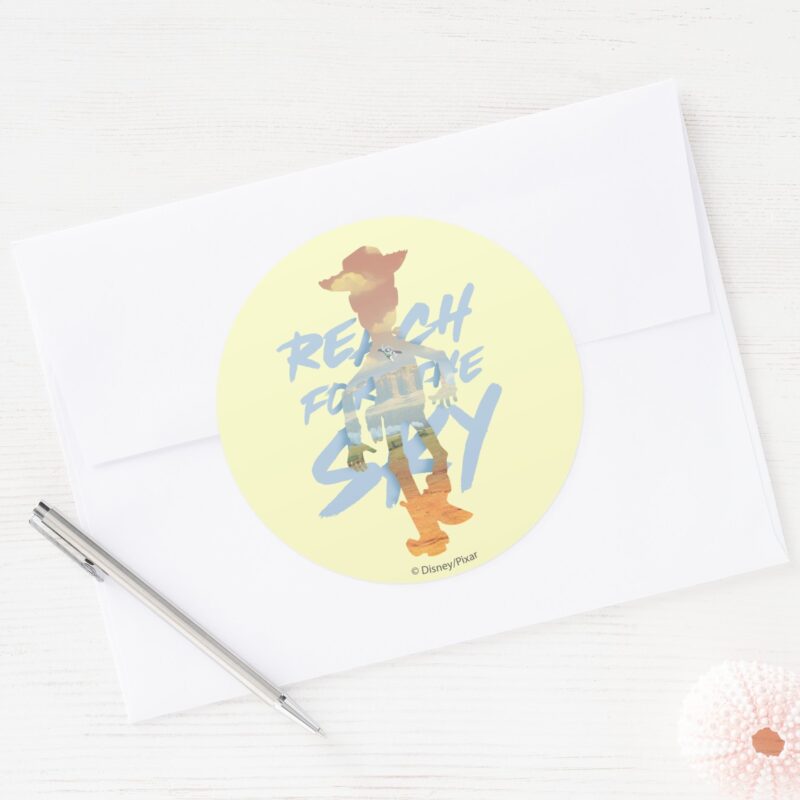 Toy Story Reach For The Sky Woody Buzz Art Classic Round Sticker