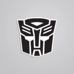 Transformers Logo In Black White Movies Stickers