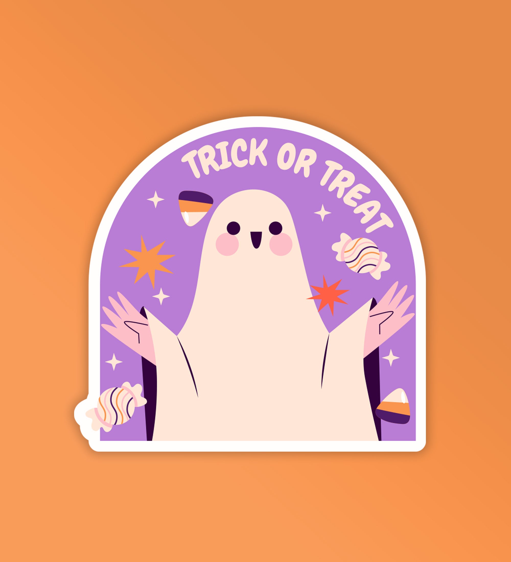 Trick Or Treat Halloween Sticker Laptop   Mobile Sticker
