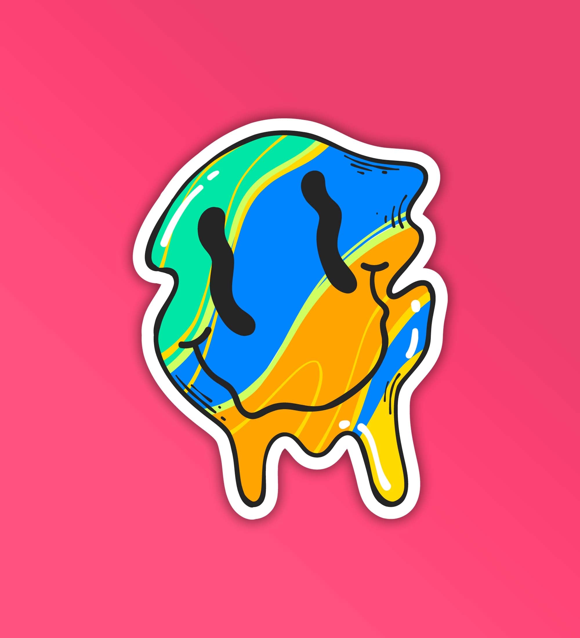 Trippy Smiley Sticker