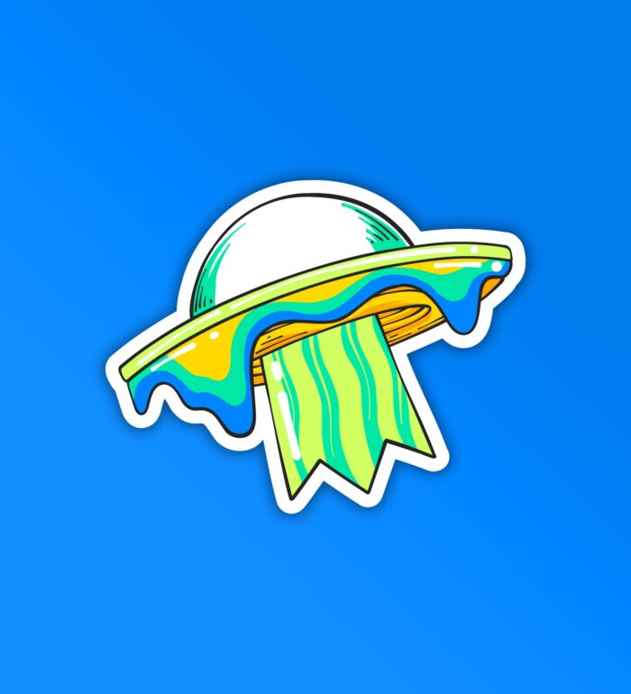 Trippy Spaceship Sticker