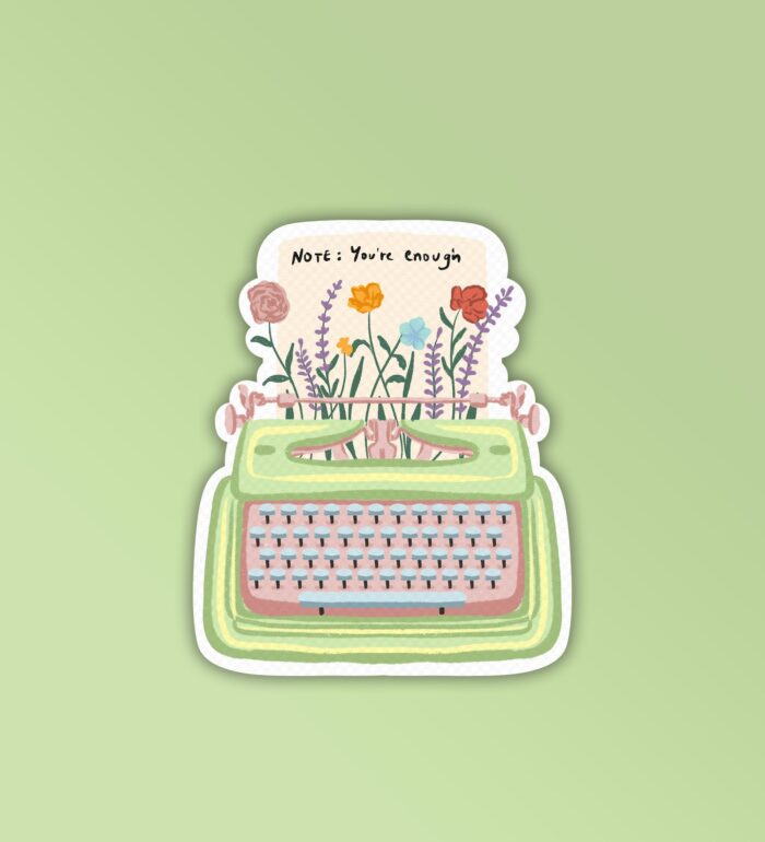 Typewriter Laptop Mobile Stickers