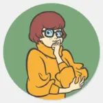 Velma Thinking Classic Round Sticker