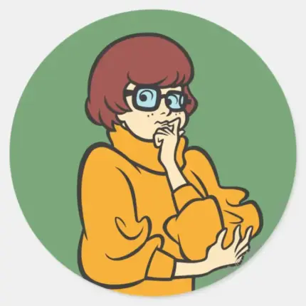 Velma Thinking Classic Round Sticker