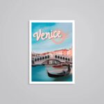 Venice Gondola And Canal Views Post Stamp Travels Stickers