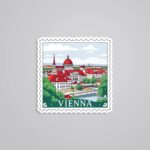Vienna Historic Cityscape Post Stamp Travels Stickers