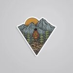 Vintage Mountain Landscape Travels Stickers