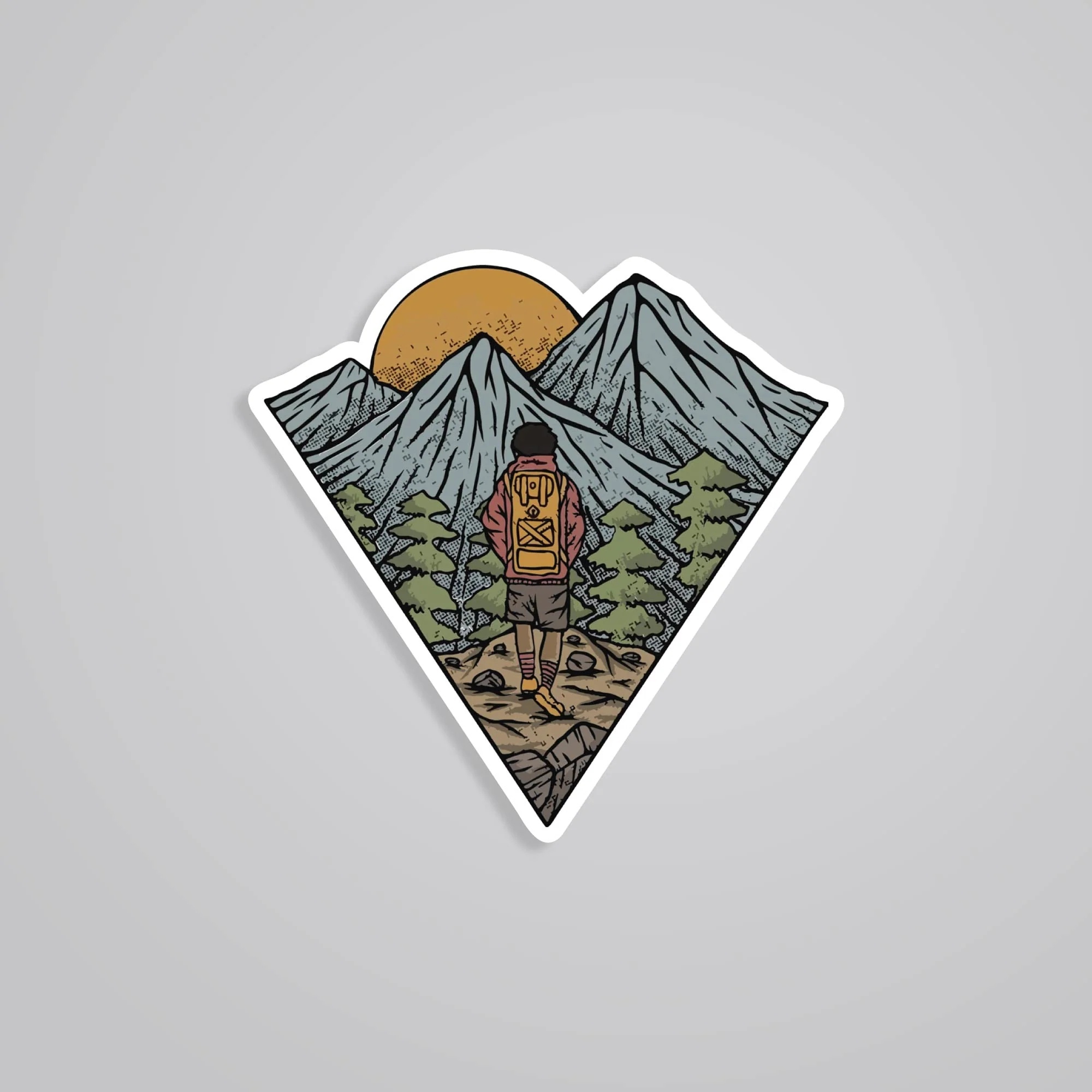 Vintage Mountain Landscape Travels Stickers