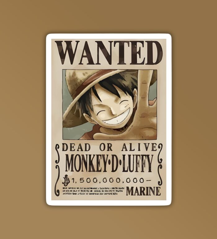 Wanted Luffy One Piece Sticker