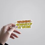 Warning Bewakoof At Work Witty Stickers