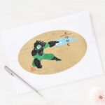 Wasabi Plasma Blades Oval Sticker