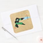 Wasabi Plasma Blades Square Sticker