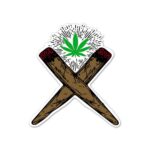 Weed Cross Sticker