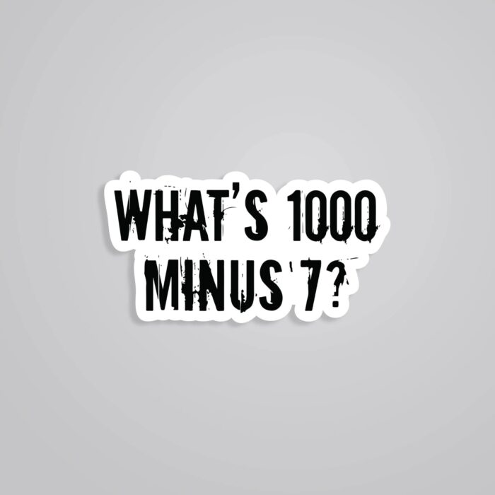 Whats 1000 Minus 7 Anime Stickers