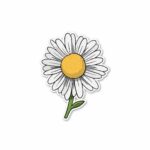 White Sunflower Sticker