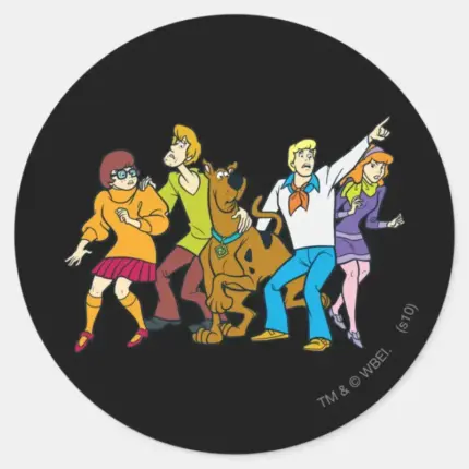 Whole Gang 13 Mystery Inc Classic Round Sticker