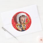 Woody In Santa Hat Classic Round Sticker