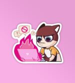 Work On Fire Mobile Laptop Sticker