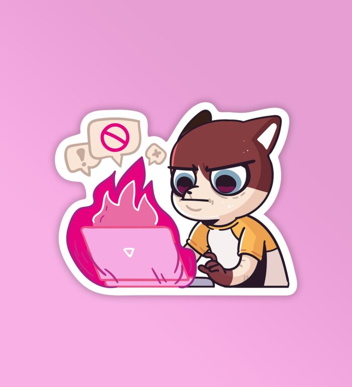 Work On Fire Mobile Laptop Sticker