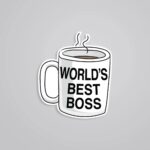 Worlds Best Boss Cup TV Shows Stickers