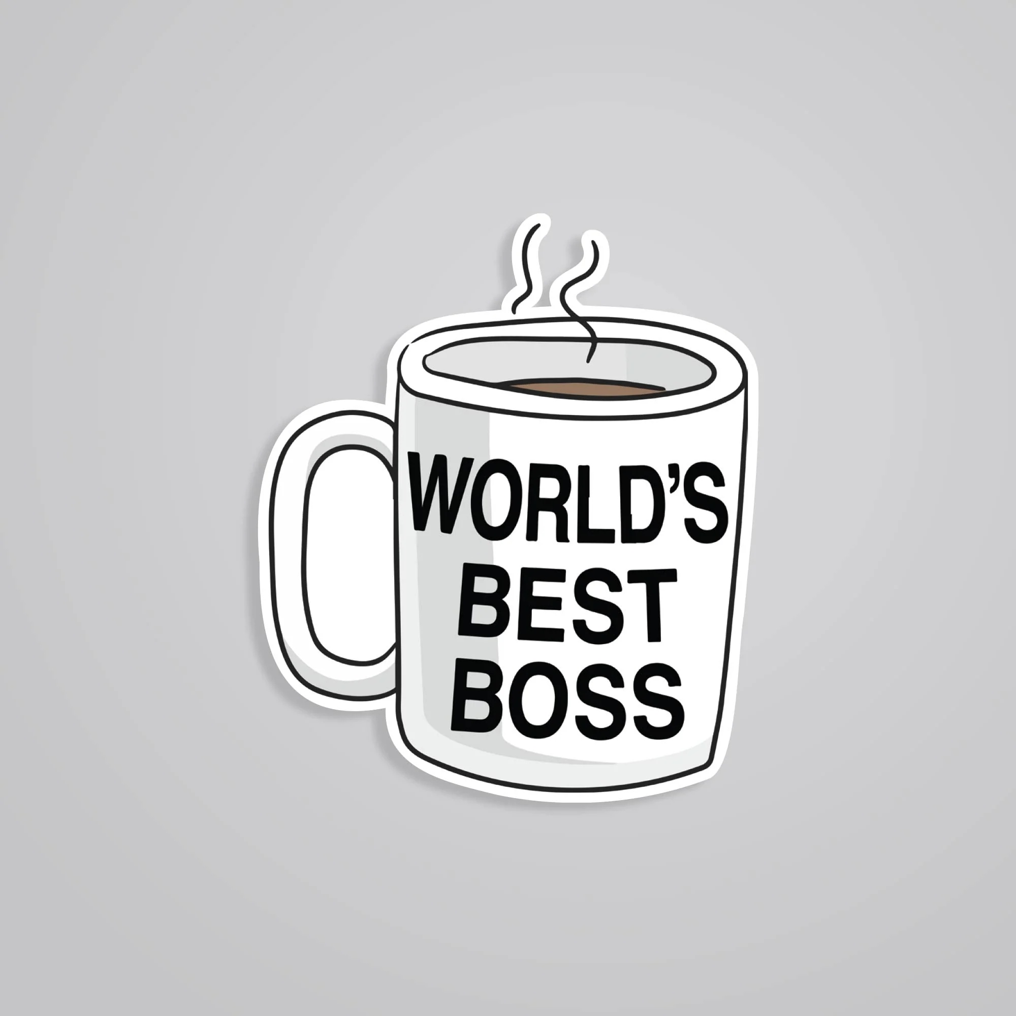 Worlds Best Boss Cup TV Shows Stickers
