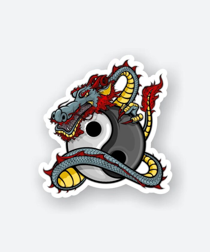 Yin Yang Dragon Sticker