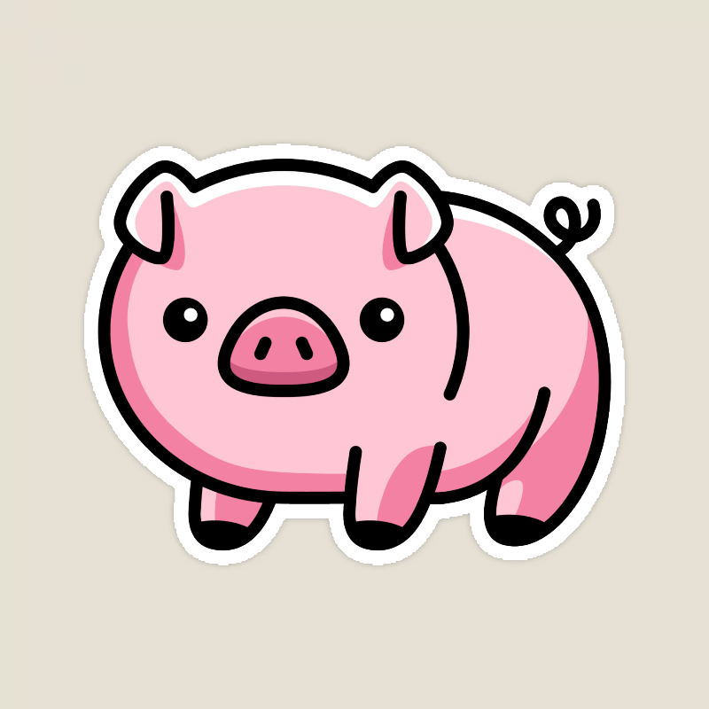 Adorable Piggy Wildlife Sticker
