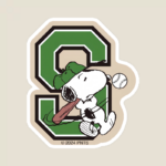 All Star Snoopy Baseball Play Peanuts Sticker