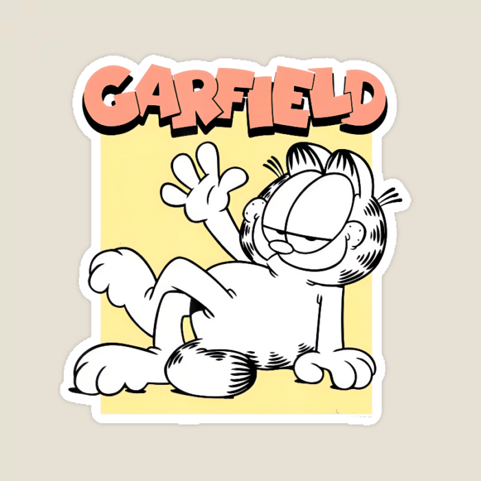Classic Garfield Vintage Comic Style Lazy Cat Sticker
