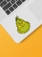 Classic Mean Dr. Seuss Grinch Face – Holiday Mischief Sticker