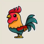 Colorful Farmyard Rooster Sticker