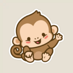 Curious Monkey Art Sticker