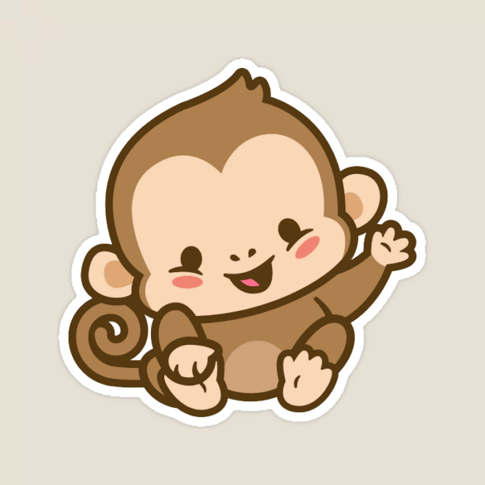 Curious Monkey Art Sticker
