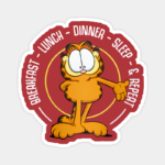 Eat Sleep Repeat Garfield Daily Routine Mood Sticker