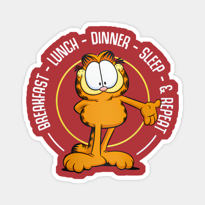 Eat Sleep Repeat Garfield Daily Routine Mood Sticker