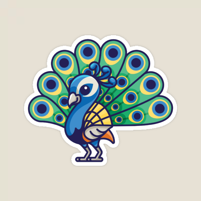 Elegant Peacock Wildlife Sticker