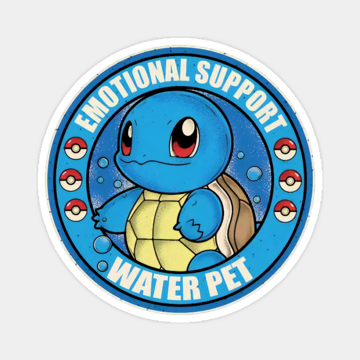 Emotional Support Water Pet Cute Pokemon Sticker